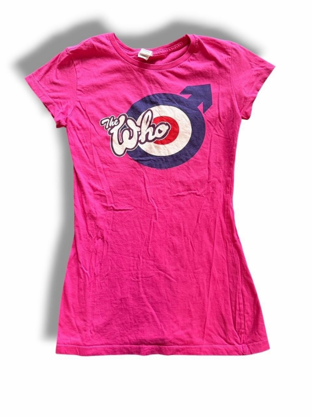 ✮ vintage the who hot pink fitted graphic baby tee ✮ 2000s sz medium